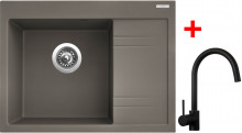 Sinks RIM 650 L Truffle + Vitalia černá matná 